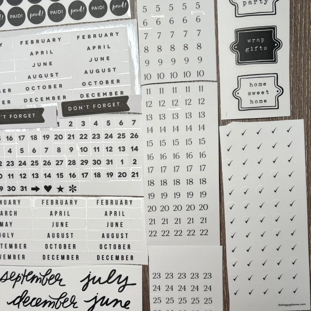❤️$5 Black and White Not So Mystery Happy Planner Sticker Set